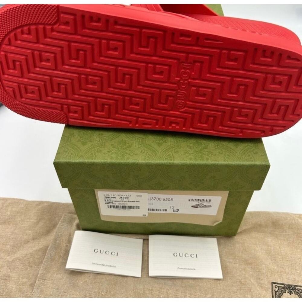 SOLD Men's Gucci interlocking G rubber Pool slides size 12 made in Italy - Picture 5 of 11